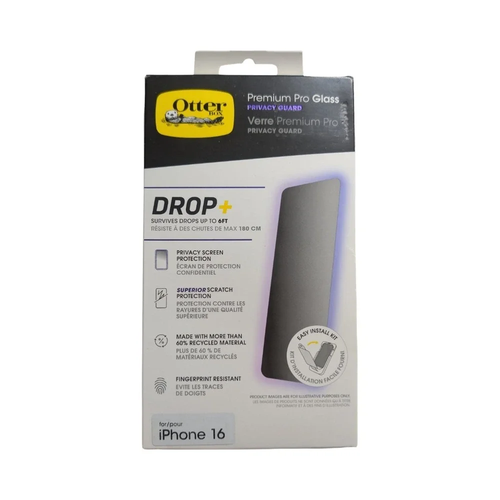 W8-N OtterBox Premium Pro‎ Privacy Glass Apple iPhone 16 Screen Protector